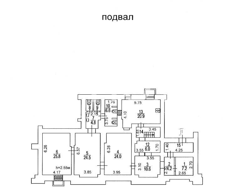 Планировка офиса 448.8 м², Жилое здание «Новый Арбат ул., 30/9»